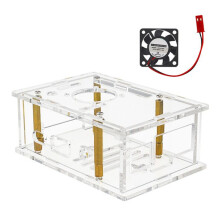 For Orange Pi 4A Case Acrylic Enclosure Transparent Shell with Heatsinks Fan
