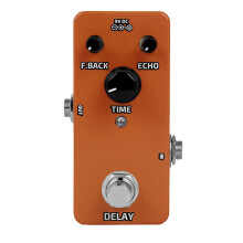 Guitar Effects Pedal Stereo Analog Delay for Electric Guitar and Bass Bright Orange Compact Design