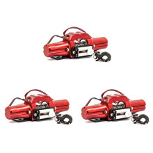 3X Verricello Simulato nel Metallo un Doppio Motore per Auto Cingolata 1/10 RC RC4WD D90 Axial SCX10 TRX4 KM2 Ricambi Accessori