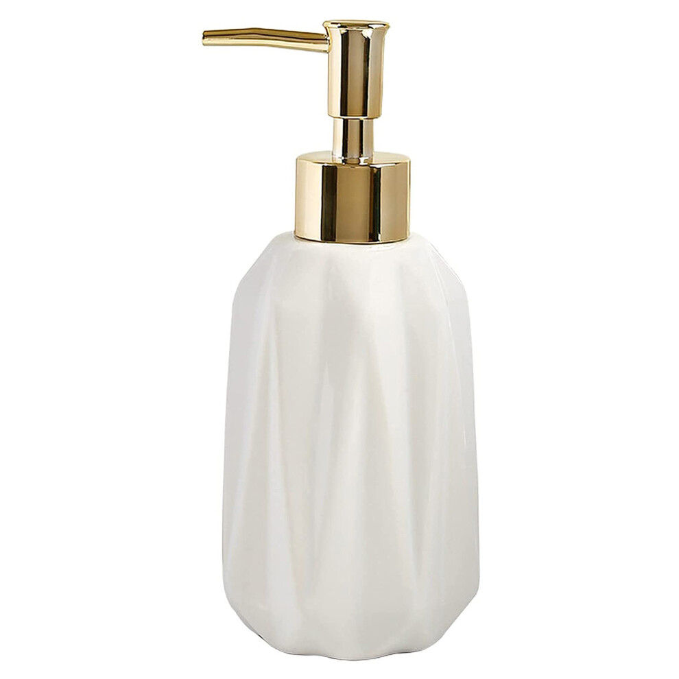 Ceramic Soap Dispenser 10 Oz Hand Soap Dispenser With Pump Refillable Liquid Dish Soap And Lotion For Bathroom (White) White 4713805185716