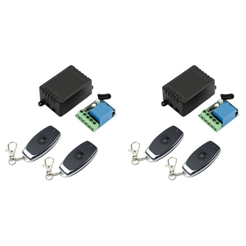 2X 433 Mhz RF Wireless  Receiver  12V Single Relay Receiver Module with 4Pcs Universal Wireless Remote Control