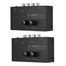 2X Ultra-Compact Phono Preamp PP500 with Bass Treble Balance Volume Adjustment Pre-Amp Turntable Preamplificador US Plug