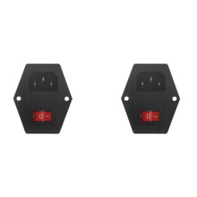 2X New 3 Pin Iec320 C14 Ac Inlet Male Plug Power Socket with Fuse 10A 250V