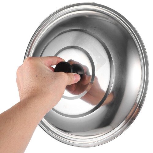 Kitchen Pot Cap Round Lid Silver Steel 1pack 2