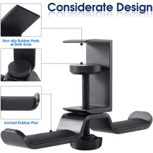 2X Dual Headphone Stand Under Desk, Universal PC Gaming Desk Headphone Hanger, 360 Degree Rotating,Earphone Mount Rack