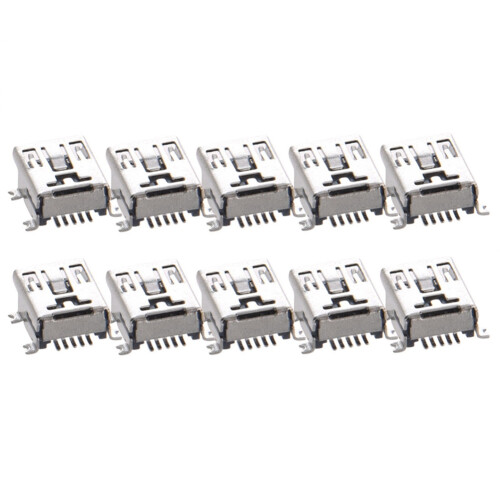 10 Pcs  USB Type B Female Port 5-Pin 180 Degree SMD SMT PCB Jack Socket