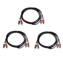 3X 2RCA Un 2 RCA Maschio Cavo Audio Placcato Nel Oro Cavo Audio RCA 1M Home Theater DVD TV CD Amplificatore Scatola di Risonanza