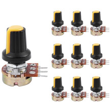 10 Stücke 10 Karat OHM 3 Terminal Linearkegel Rotary Audio B Typ Potentiometer
