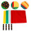 4Pièces Drapeaux Arbitre Multicolores Tissu Manche Éponge 7