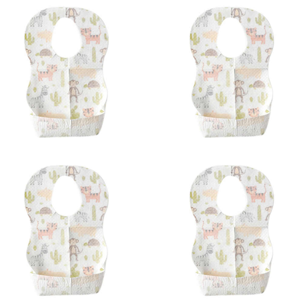 40 Pcs Baby Disposable Bibs Non-Woven Fabric Baby Toddler Bibs Feeding Saliva Apron Paper Bibs Portable Bibs