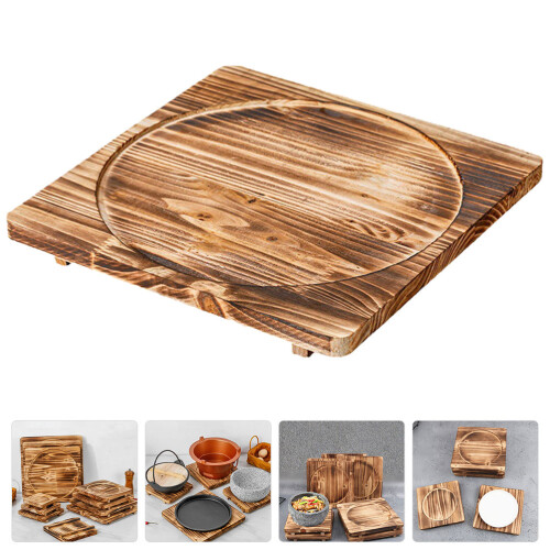 Safe Stone Topfuntersetzer Wärmeisolierte Matte Holztablett 2