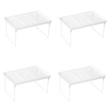 4X Stacking Cabinet Shelf Rack Steel Metal Leg - Cupboard, Plate, Dish, Counter & Pantry Organizer Organization