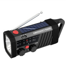 New Emergency Radio with SOS Alarm, AM/FM/SW & Flashlight Solar/Hand Crank Charging for Outdoor Survival