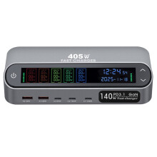 470W/405W LCD Display Screen GAN Desktop Charger Multi Port Charger 140W Type C Fast Charging 405W EU Plug