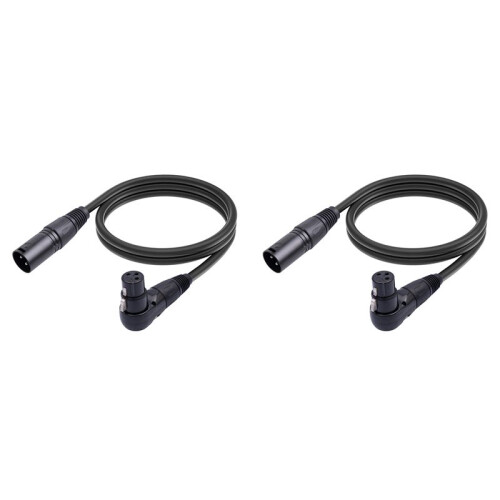 2 Uds. Adaptador de Cable de ExtensióN de MicróFono XLR, Cable de MicróFono XLR Hembra de 90 Grados una XLR Macho Recto de 3 Pines 1M