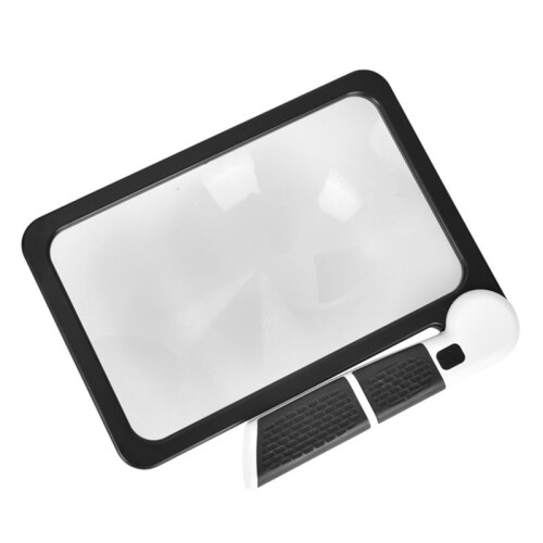 5X Magnifying Glass with 48 LED Lights Handheld Large Rectangle Reading Magnifier Dimmable