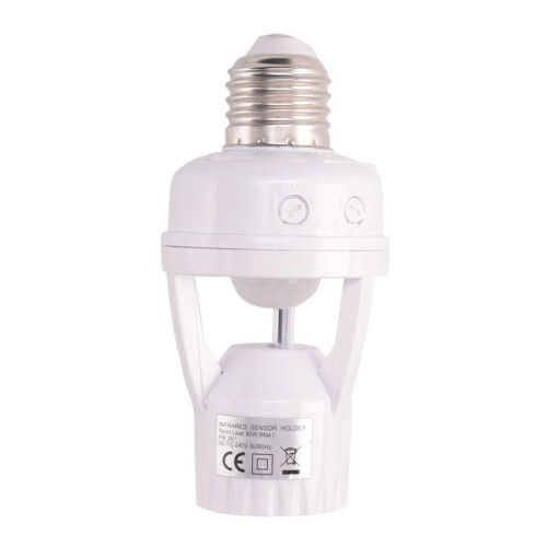 E27 LED 220V Screw Light Bulb Holder LED PIR Infrared Motion Sensor Lamp with  Socket Identify E27 Motion Sensor