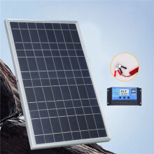 2X 12V Solar Panel Kit Komplett 30W Power Portable Outdoor Uppladdningsbar Solcell Generator för Hemmet