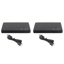 2pcs 2.5In to USB 3.0 Solid State Enclosure Mobile Hard Disk Cassette with USB3.0/2.0 Cable for HDD SSD External
