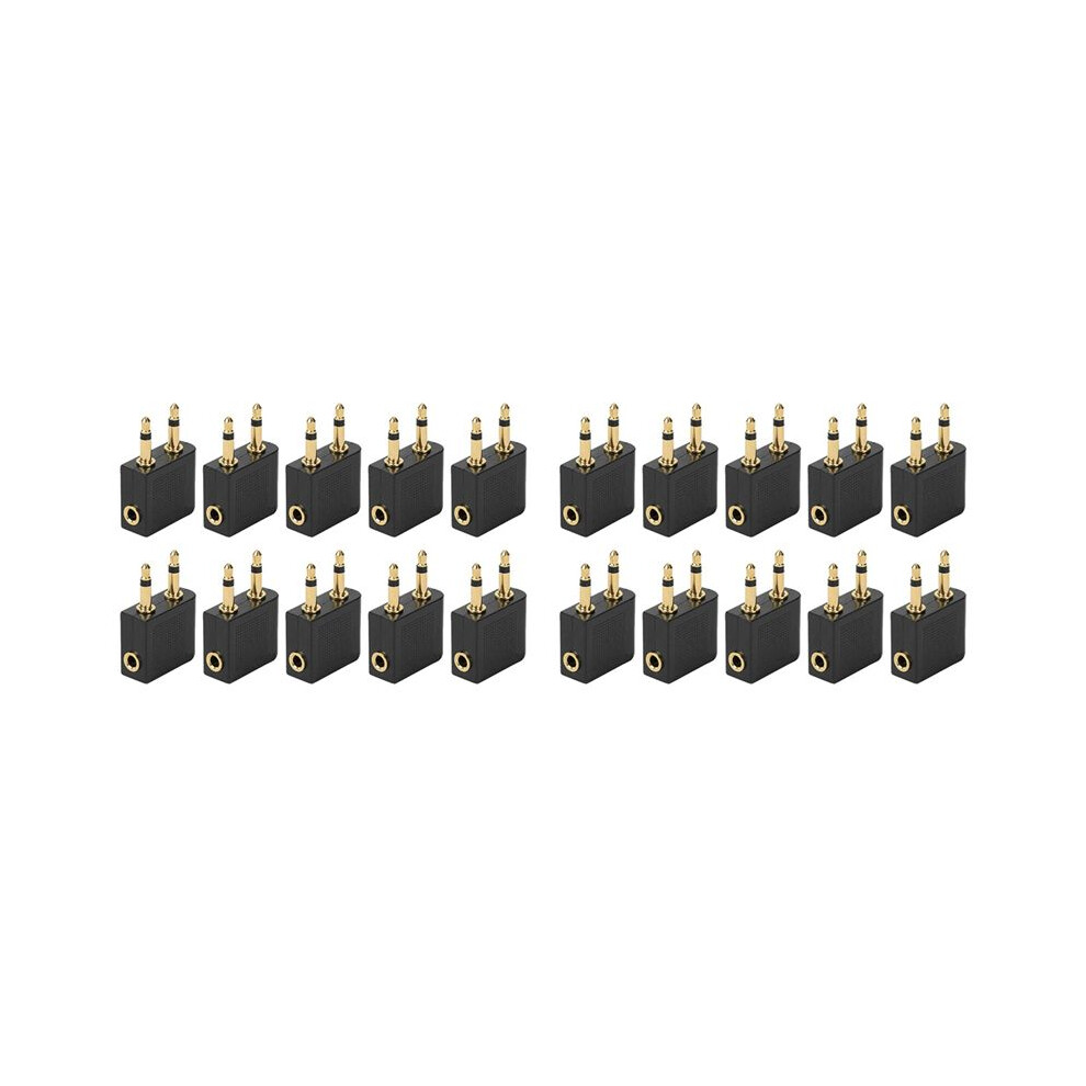 20Pcs 3.5Mm Plug Adaptor Jack Audio Headphone Converter Adapter Headset Connector For Airline Airplane Travel Earphone 6031417191061