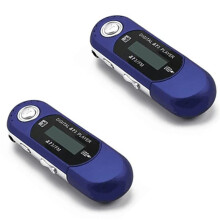2X MP3 Player USB 2.0 Small Flash Drive Multilanguage LCD Music Player with 3.5mm Audio Jack Automatic Shutdown(B)