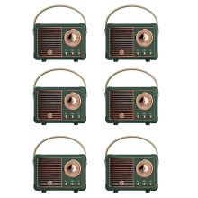 6X Haut-Parleur Rétro HM11 Lecteur de Musique Rétro Classique Son Stéréo Portable Lecteur de Musique de Vert