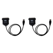 2X Nieuwe Parallelle Poort DB36 LPT-Printer USB Express-Kaartconverteradapter Zwart
