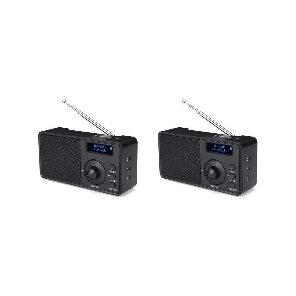 2X Portable Dab + Digital Radio Wireless Stereo Speaker Lcd Display Outdoor Headset Support Alarm Clock Fm Aux 6031183632256