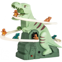Dinosaurier-Kletterrutsche, Treppenkletternde Dinosaurier/Enten, Kleine Dinosaurier-Treppenkletter-Spielzeug-Achterbahn mit Licht und M