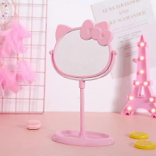 Desk Mirror, Kitty Cat Shape-Kawaii &Vanity Makeup Mirror for You in Bathroom or Bedroom- Pink, Birt