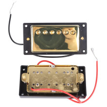 Metal Double Coil Electric Guitar Pickup Black Frame for LP, Gold