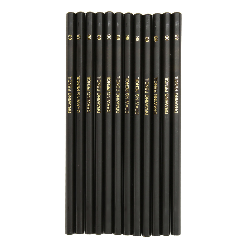 24Pcs Graphite Sketch Pencils 8B Break-Resistant Hexagonal Barrels 4951388717195