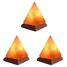 3X Himalayas Crystal Salt Lamp USB Led Pyramid Salt Crystal Lamp Crystal Decorative Lamp Atmosphere Atmosphere Lamp