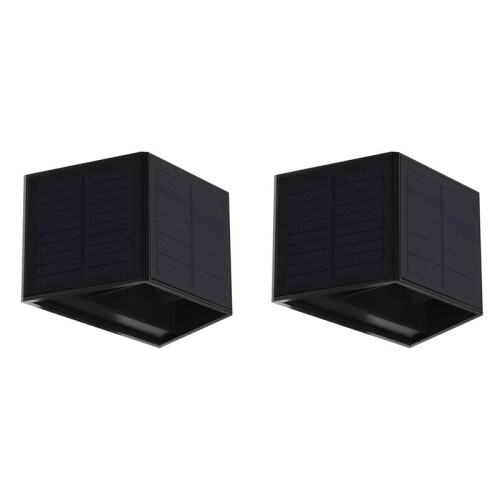 2X Solar Wall Light Outdoor -Down Lighting LED Lamp Solar Wall Washing Lights voor Binnentuin Dimbaar 1