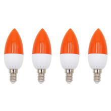 4X E14 LED Color Candle Tip Bulb, Color Candle Light,Red
