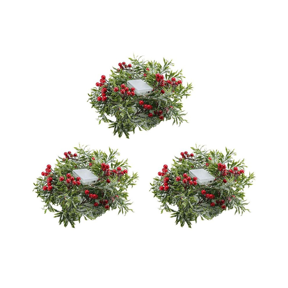 3X 2 Meter 20 Led String Light Christmas Pine Leaves Berry Light Led Copper Wire Fairy Garland Patio Decorate Lamp 4713474265207