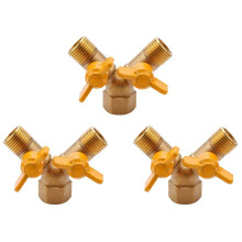 3X Adaptateur de Robinet à 2 Voies, 1/2 Pouce, Adaptateur de Robinet D'Arrosage et Séparateur de Tuyau D'Extérieur