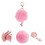 Modischer Schlüsselanhänger Pink Mit Pelzball - 6