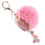 Modischer Schlüsselanhänger Pink Mit Pelzball - 7