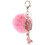 Modischer Schlüsselanhänger Pink Mit Pelzball - 10
