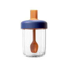 400 Ml Haferbecher Aus Glas mit Doppeldichtung, Integriertem Silikongriff, Deckel und Löffel, Ideal für Frühstücks-Milchshakes und Müsli