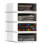 Stackable Plastic Organizer Box for Desktop, Makeup, Jewelry, Office Storage - Large Dustproof Container with Drawers 2