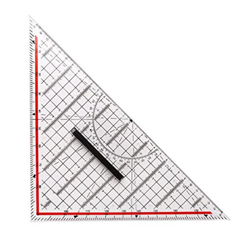 30CM Drawing Triangle Ruler Multi-Function Drawing Design Ruler with Handle Protractor Measurement Ruler