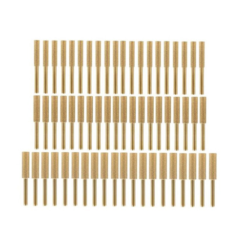 60 Pcs Titanium Plated Grinding Tool Grinding Stone Chainsaw Sharpener Bits High Hardness Chainsaw Sharpening Wheel