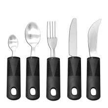 Adaptive Utensil Non-Weighted, Non-Slip Handles for Hand Tremors, Arthritis, Parkinson'S or Elderly Use 5pack