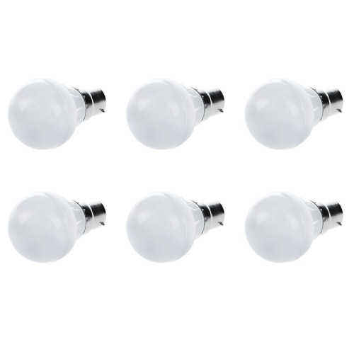 6X B22  Save LED Bulb Light Lamp 220V 3W Cool White New Imitate Ceramic)