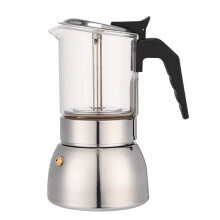 300ml Espresso Maker, Stainless Steel Moka Pot, Compatible with for Induction & GasStovetops, Protable & Easy to Clean