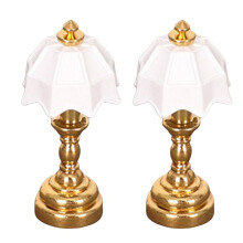Table Lamp Retro Crafts Cute Decoration Home Desktop Ornaments Miniature Doll House Scene Model A