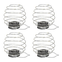 Solar Powered LED Spiral Hanging Lights Outdoor Lighting LED Wire Lantern Spiralight (Spiral Light x4) Warm White
