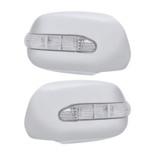 for Hilux Vigo 2005-2011 Silver Chrome Rearview Side Door Mirror Cover Cap with LED Turn Signal Light Lamp